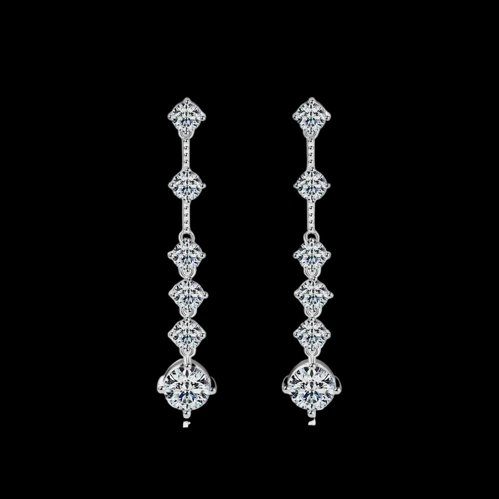 4 Carat Moissanite 925 Sterling Silver Earrings