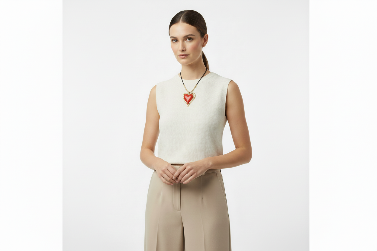 Exaggerated Large Heart Necklace Sweet and Spicy Lolita Style Pendant Clavicle Chain for Women