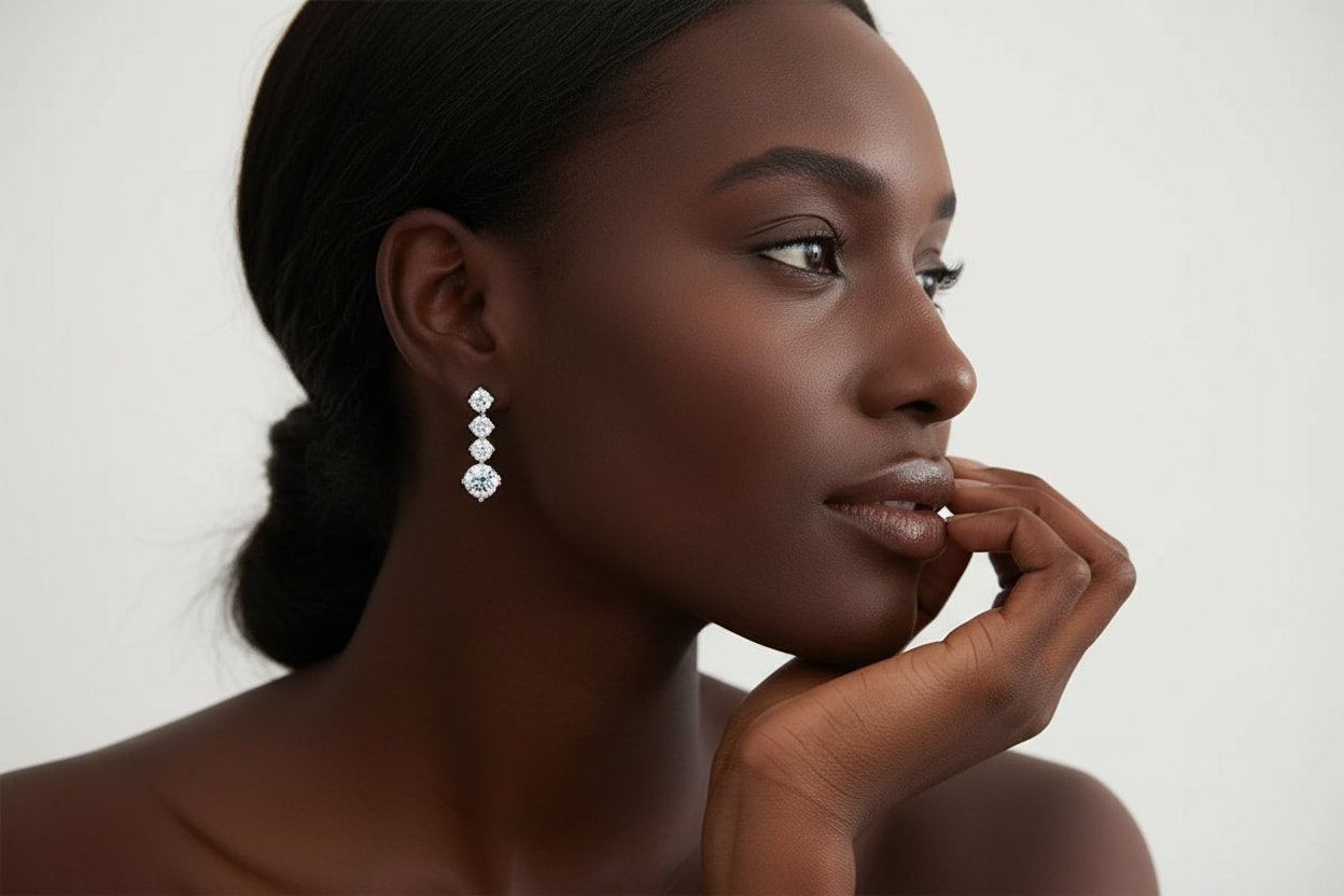 4 Carat Moissanite 925 Sterling Silver Earrings