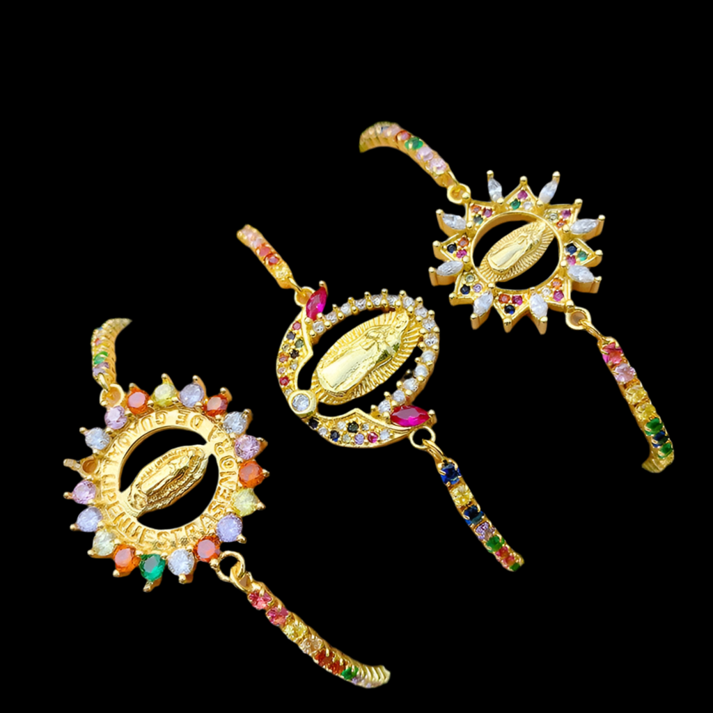 Coloured Zircon Virgin Mary Bracelet with Personalized Fashion Jewellery